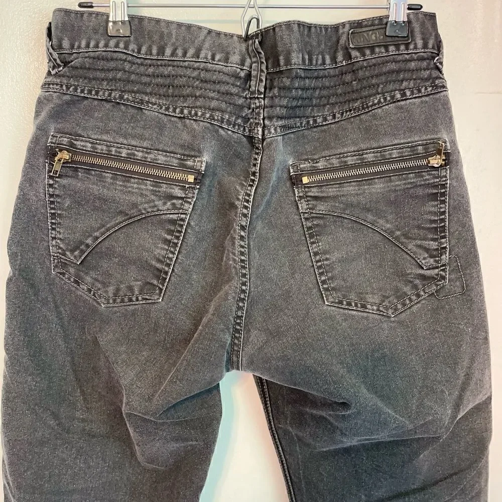 RING OF FIRE Straight Leg Cotton Blend Zipper Pockets Black Jeans.Size 34 X 30